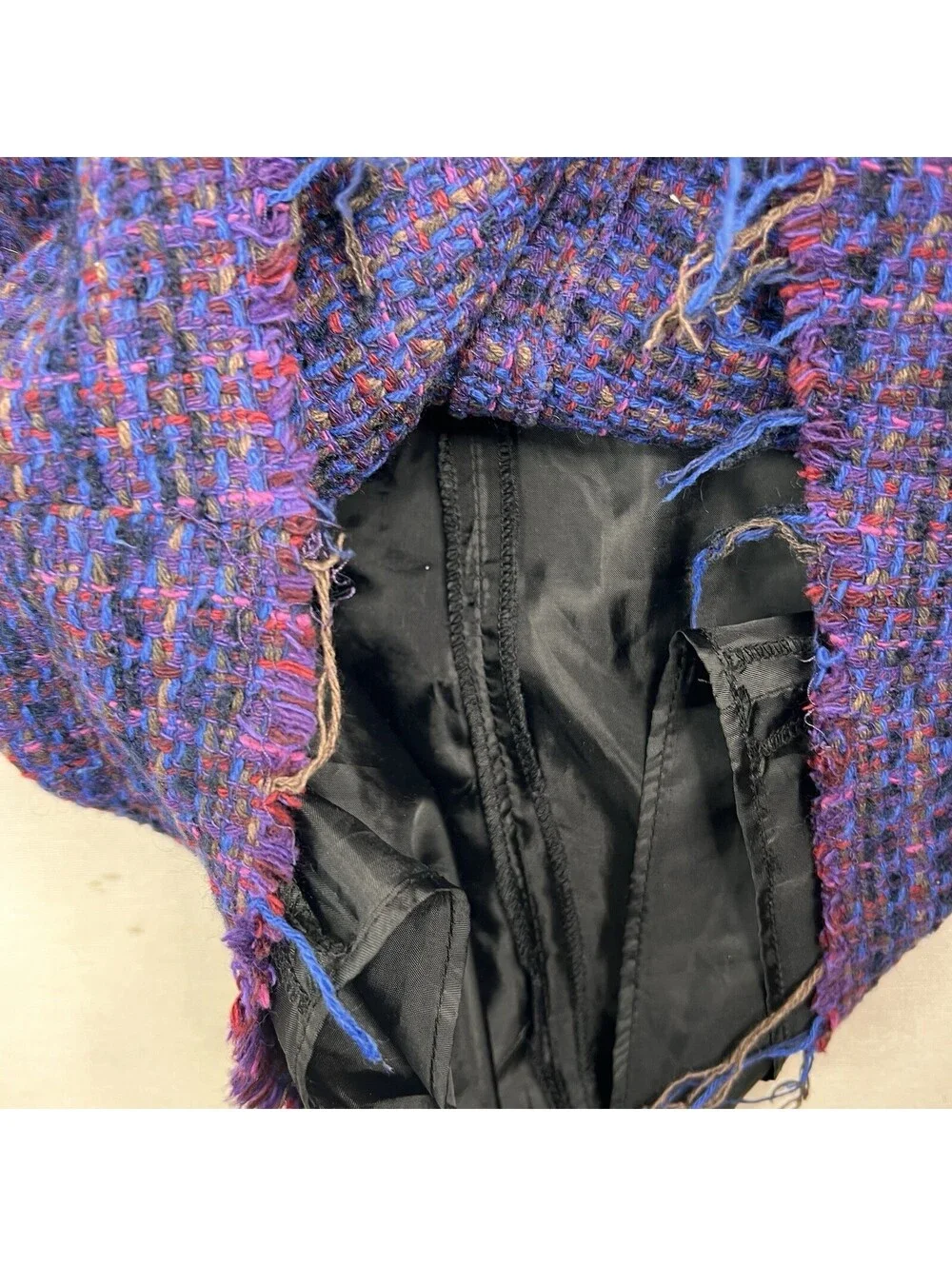 Zara Girl Purple Pink Blue Tweed Jumper Dress Size 10